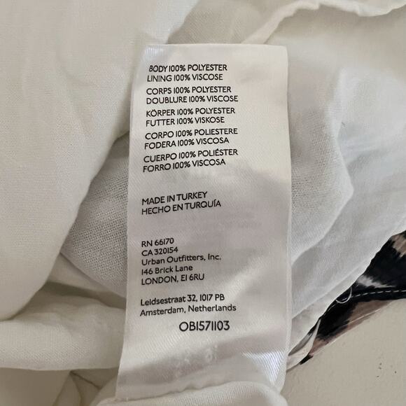 by Anthropologie | Abstract Graphic Zebra Print Black White Draped Mini Dress 14 - Picture 9 of 10